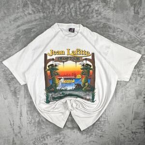 Distressed Vintage 80’s Jean Lafitte Swamp Tours Pirate Crocodile T-shirt  XL